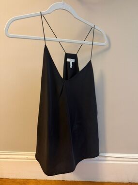 Joie Black Satin Spaghetti Strap Cami